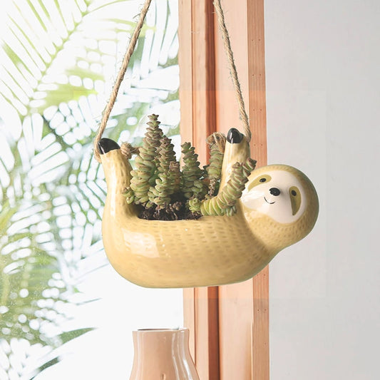 Ceramic Sloth Plant Pot